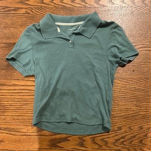 American Eagle green collard shirt